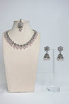 Silver & Pink Kundan Set - 207