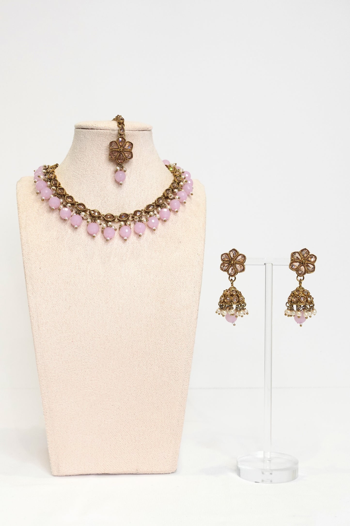 Purple Kundan Set - 206