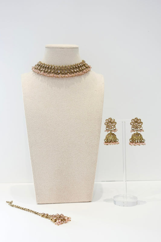Pink Kundan Set - 231