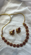 Pink and Green Flower Pattern Necklace Set