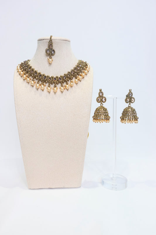 Pearl Kundan Set - 218