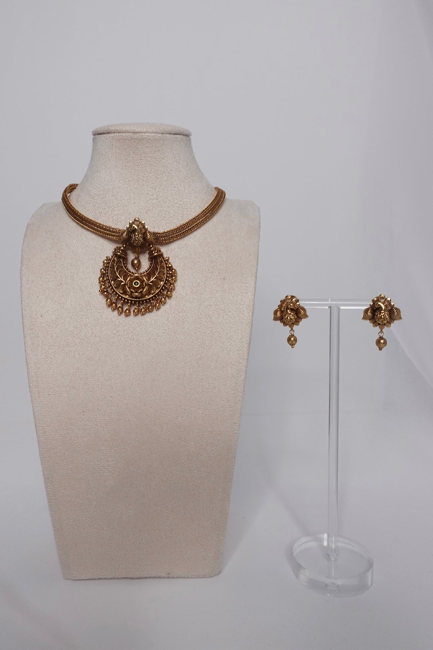 Antique Green Necklace Set - 163