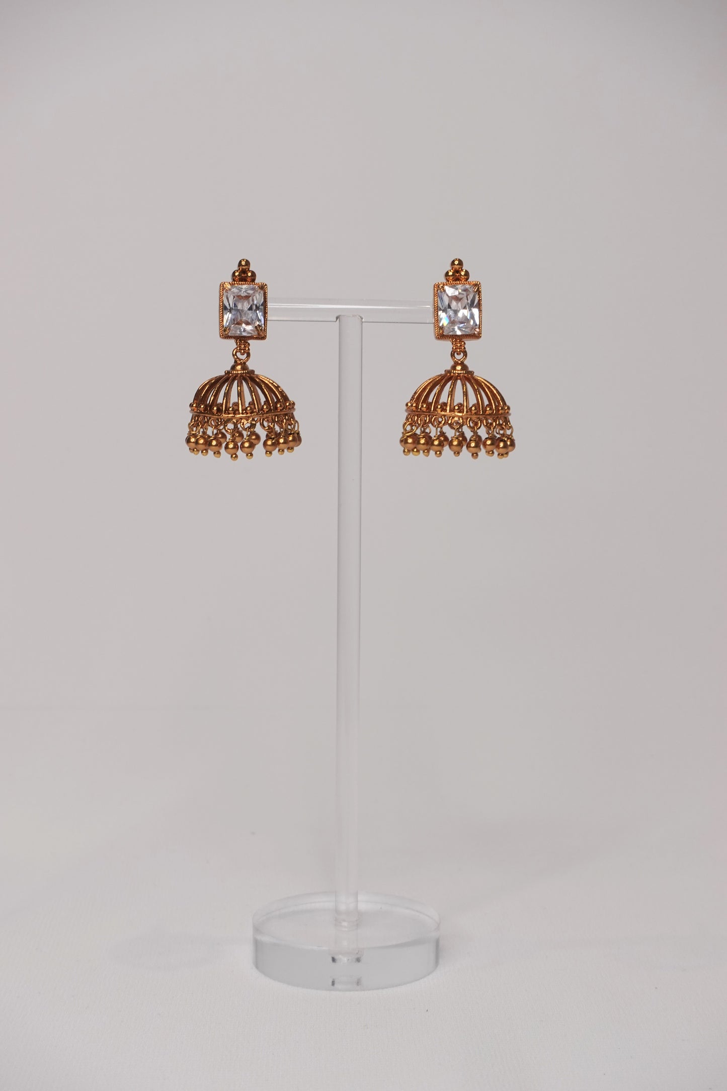 White Stone Jhumka - 08