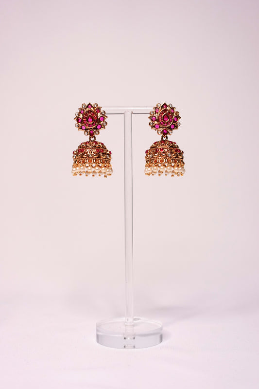 Pink Pearl Jhumka - 03