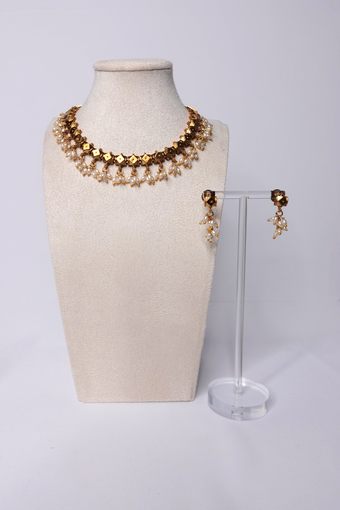 Matte Rice Pearl Necklace - 385
