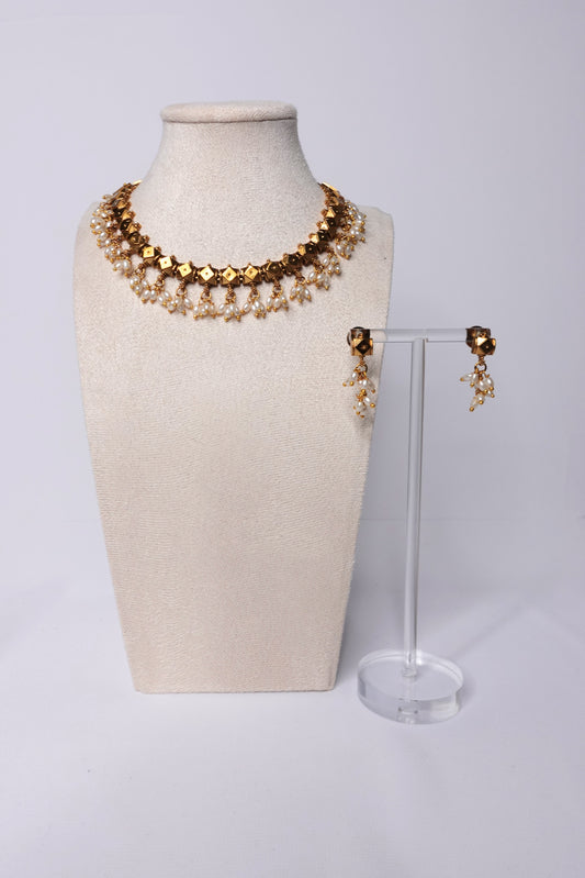 Matte Rice Pearl Necklace - 385