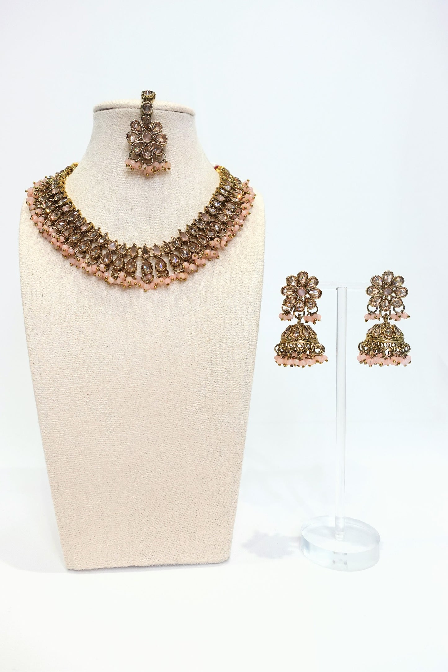 Pink Kundan Set - 231