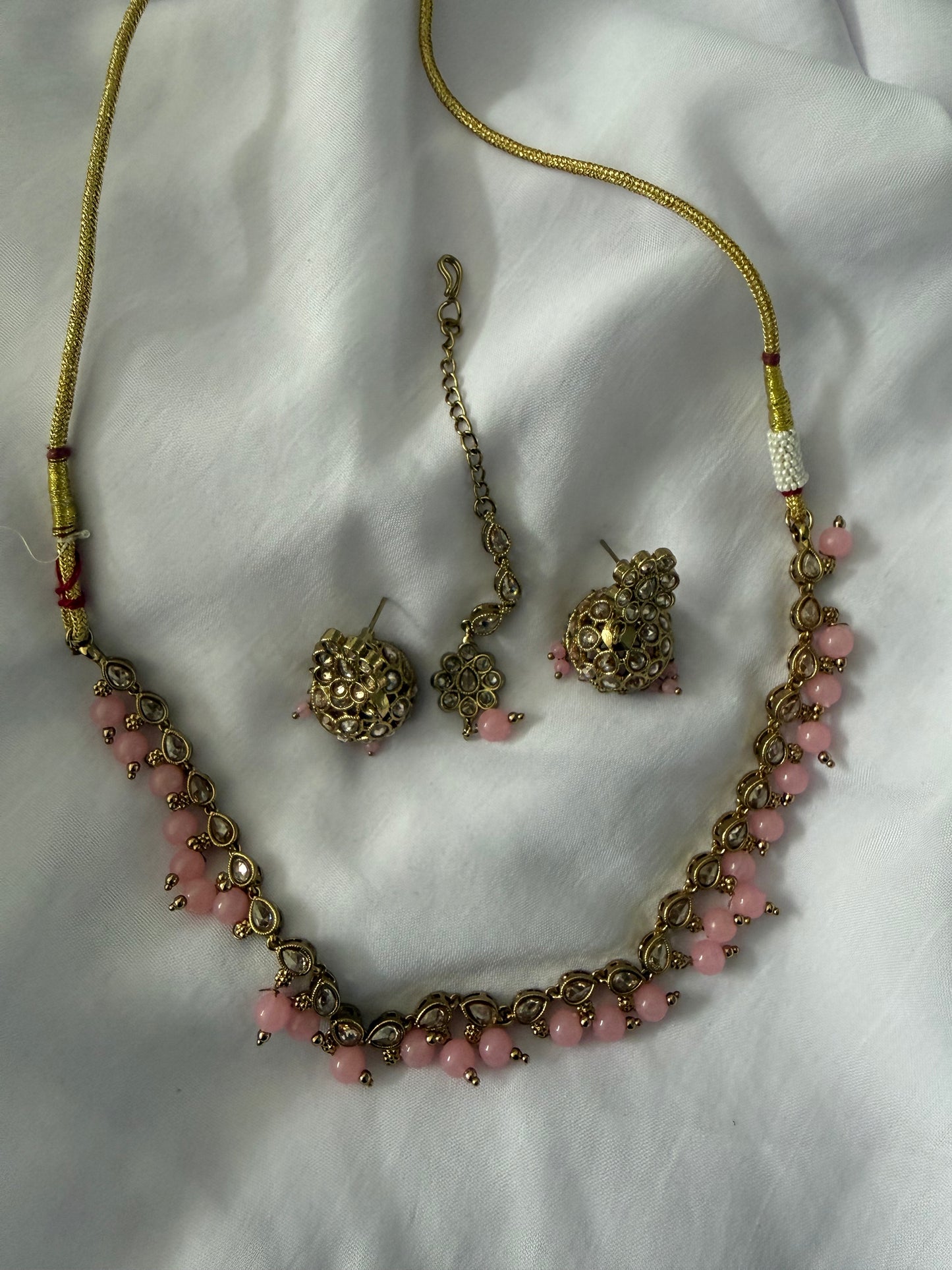 Pink Kundan Necklace - 208