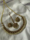 Gold Cluster Necklace Set - 237